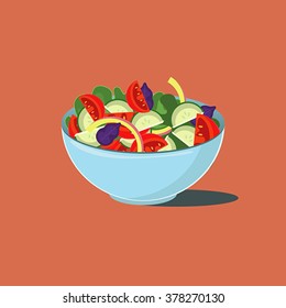  Salad Bowl On Orange Background