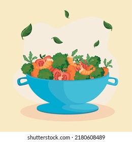 salad bowl poster with healthy food