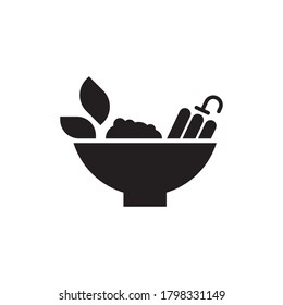 salad bowl vector icon logo design