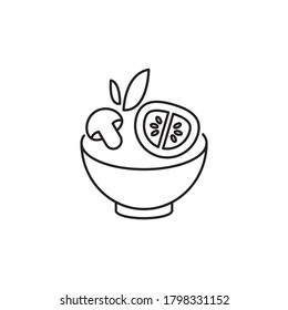 salad bowl vector icon logo design