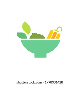 salad bowl vector icon logo design