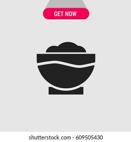 Salad Bowl Vector Icon, The symbol of bowl for salad. Simple, modern flat vector illustration for mobile app, website or desktop app 