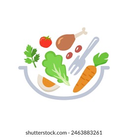 Salad Bowl Vector illustration. A vibrant medley of freshness and flavor. Bursting with vibrant colors and crisp textures, it's the perfect addition. Usable for labels, banners, or advertisements.