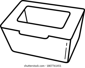 Caja de ensaladas con ventana. Icono de contorno del vector.
