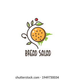 Salad bread logo vector illustration flower color design