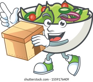 Salad of with bring box character in the cartoon