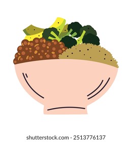 salad with broccoli vegan food isolated