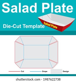 Cartón de ensalada Diseño de placa de corte de molde