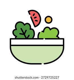 Symbol für die Salatfarblinie. Vektorisoliertes Element. Bearbeitbarer Strich.
