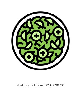 salad cucumber color icon vector. salad cucumber sign. isolated symbol illustration