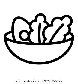 Salad diet icon outline vector. Food nutrition. Organic fruit