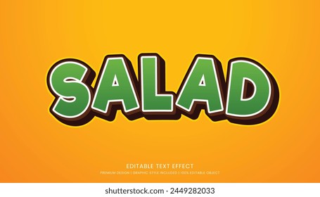 salad editable 3d text effect template bold typography and abstract style