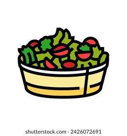 salad fast food color icon vector. salad fast food sign. isolated symbol illustration