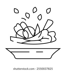 salad fast food line icon vector. salad fast food sign. isolated contour symbol black illustration