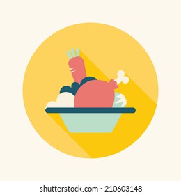 Salad flat icon with long shadow