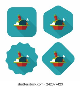 Salad flat icon with long shadow,eps10