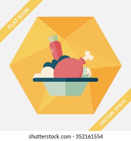Salad flat icon with long shadow,eps10