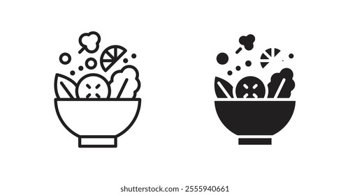 Salad flat simple vector symbols illustration.