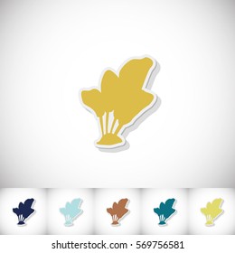 Salad. Flat sticker with shadow on white background. Vector illustration