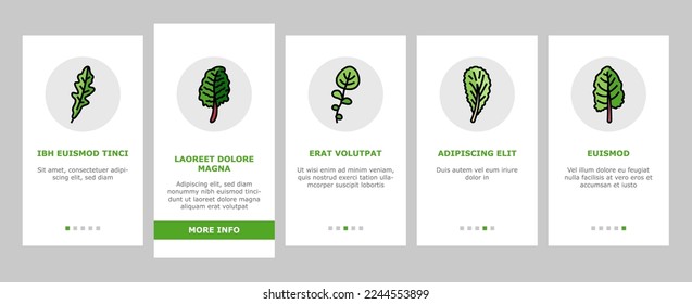 salad food healthy green fresh onboarding mobile vector. vegetable bowl, meal lunch, dish dinner, lettuce tomato, plate vegetarian, diet salad food healthy green fresh Illustration