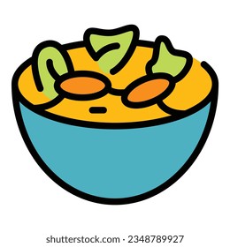 Salad food icon outline vector. Austria cuisine. Potato austrian color flat