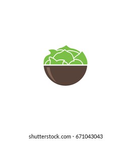 salad fresh icon vegetable icon bowl illustration vector design