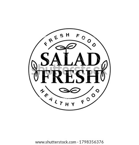 Salad fresh logo design template for vegan and healthy food
