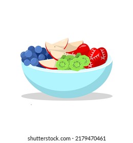 Salad fruit bowl vector illustration