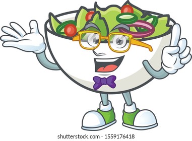 Salad of geek character in the cartoon