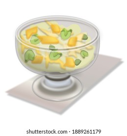 Salad in a glass plate