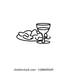 salad with glass of wine icon. Element of fast food for mobile concept and web apps icon. Thin line icon for website design and development, app development