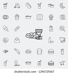 salad with glass of wine icon. Fast food icons universal set for web and mobile