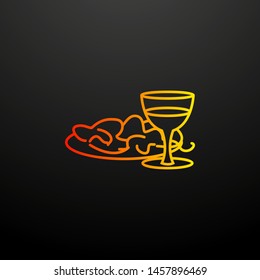 Salad with glass of wine nolan icon. Elements of fast food set. Simple icon for websites, web design, mobile app, info graphics