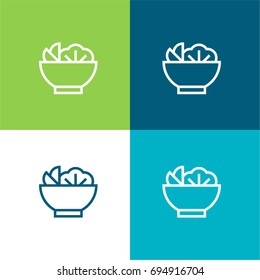 Salad Green And Blue Material Color Minimal Icon Or Logo Design