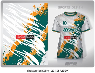 Estripas verde-amarillas ensaladas con diseño de estampado de rayas blancas, ilustración, fondo textil para camisetas deportivas, camiseta de camiseta de fútbol burlón para el club de fútbol. vista frontal coherente