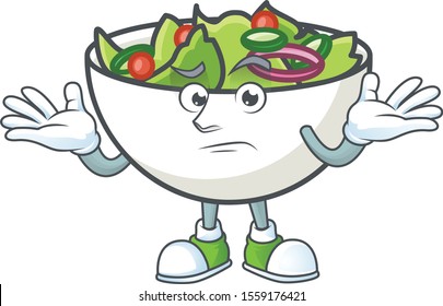 Salad of grinning character in the cartoon