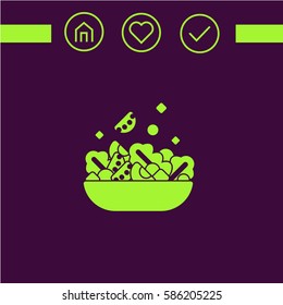 salad. healthy Eating vector icon. florist logo. flat icon for the web. logo design.
