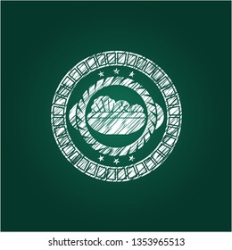 salad icon with chalkboard texture