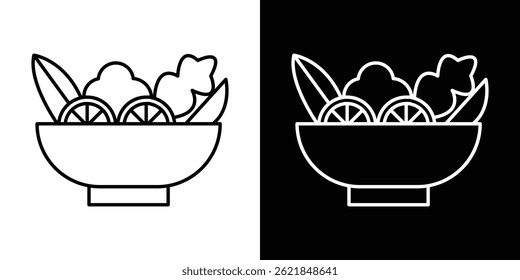 Traçado do conceito do ícone de salada no plano de fundo branco