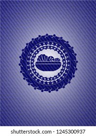 salad icon with denim texture