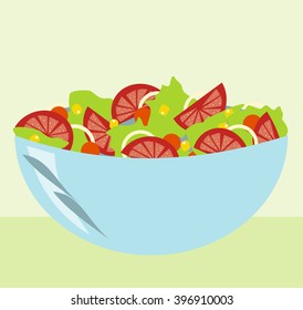 salad icon, flat design