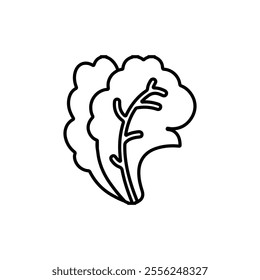salad icon Flat symbol set outline