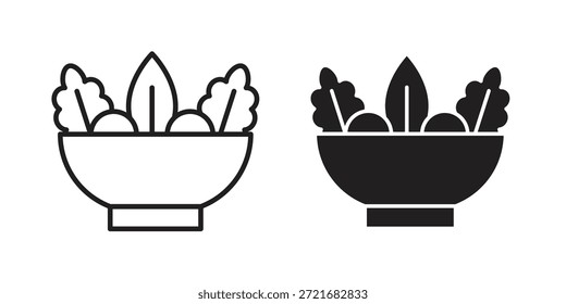 Icono de ensalada de Vector plano y delgado. Conjunto de iconos editables