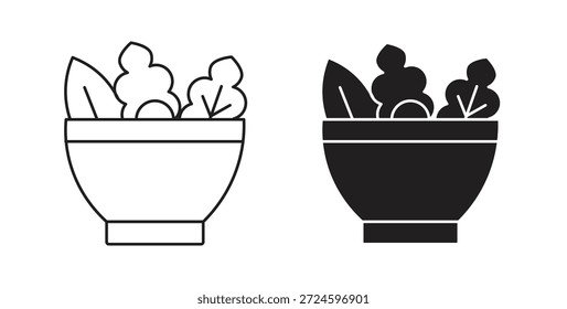 Glifo de icono de ensalada y concepto de símbolo de línea delgada.