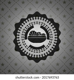 salad icon inside black badge. 