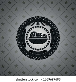 salad icon inside dark badge or emblem