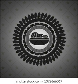 salad icon inside dark emblem