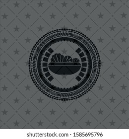 salad icon inside dark emblem