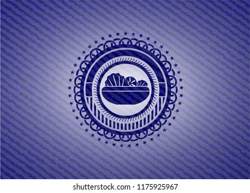 salad icon inside emblem with jean high quality background