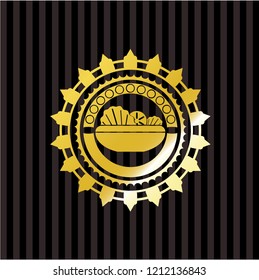 salad icon inside gold emblem or badge